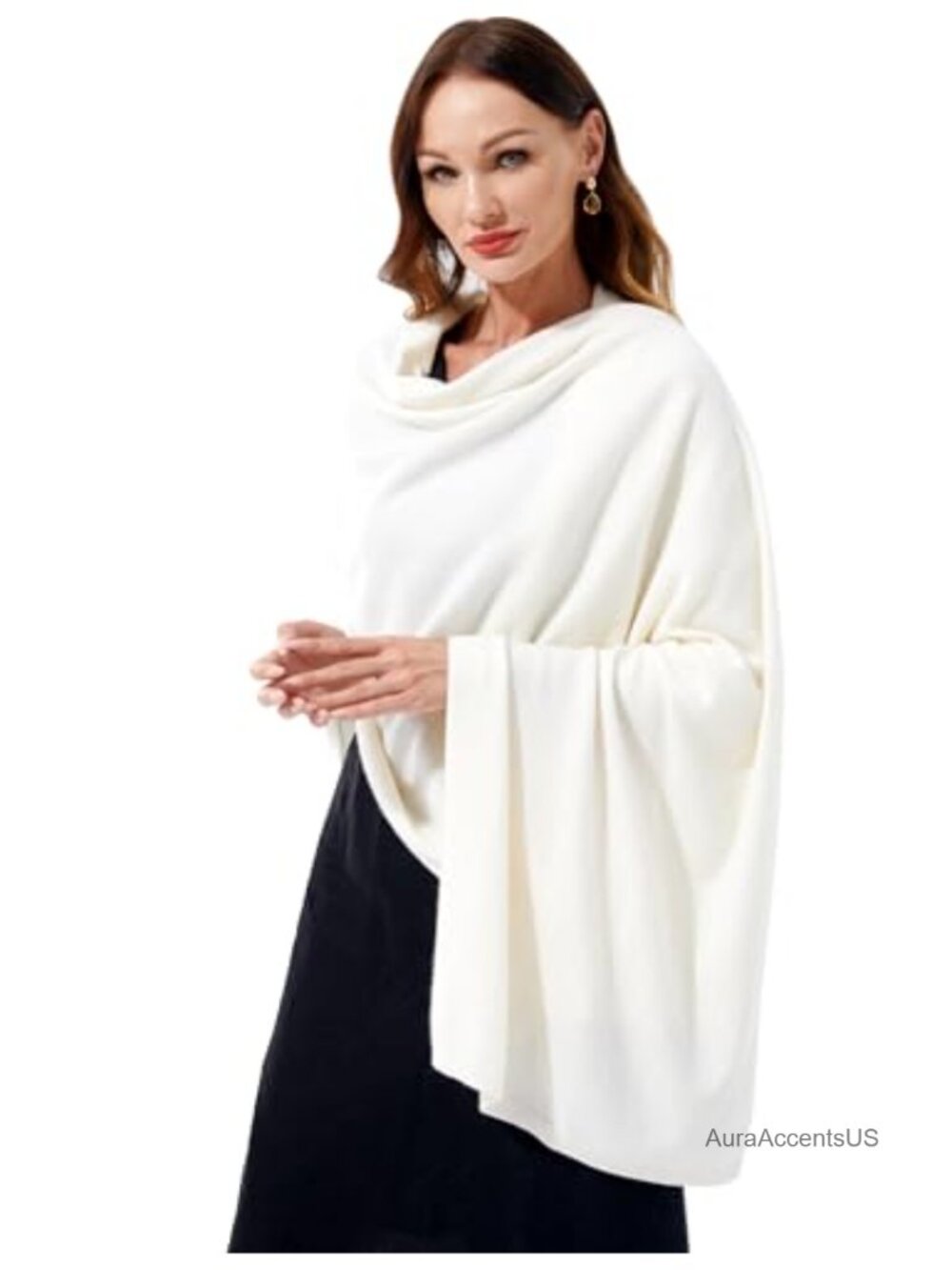 100% Cashmere Scarf Knitted Wrap Shawl Extra Large Long Scarf Stole for Women